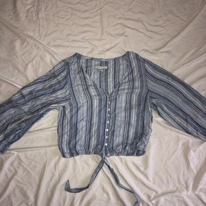 Crop top long sleeve blouse